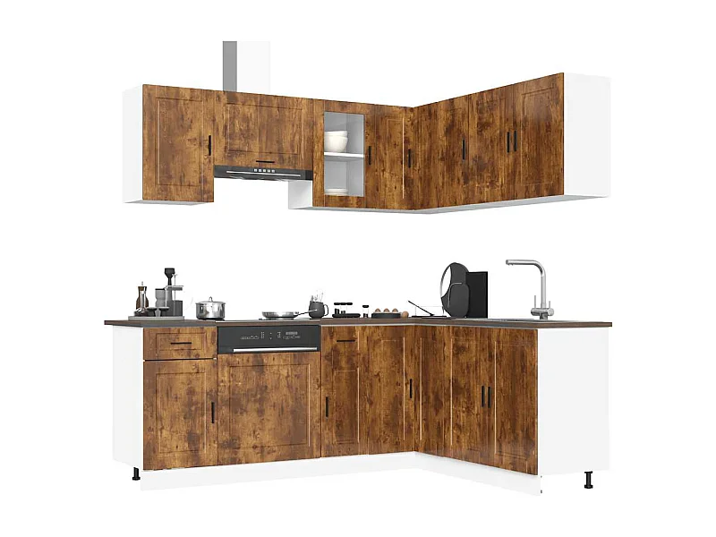 Ensemble d'armoires de cuisine 11 pcs Porto bois d'ingénierie