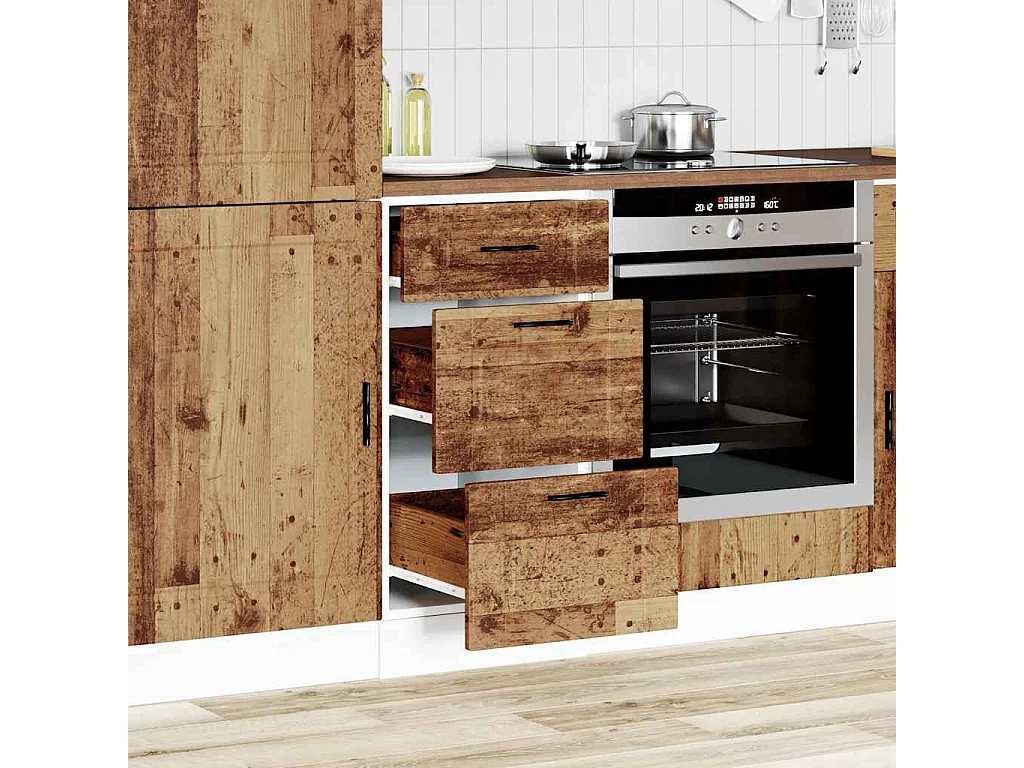 Armoire de cuisine Porto vieux bois bois d'ingénierie