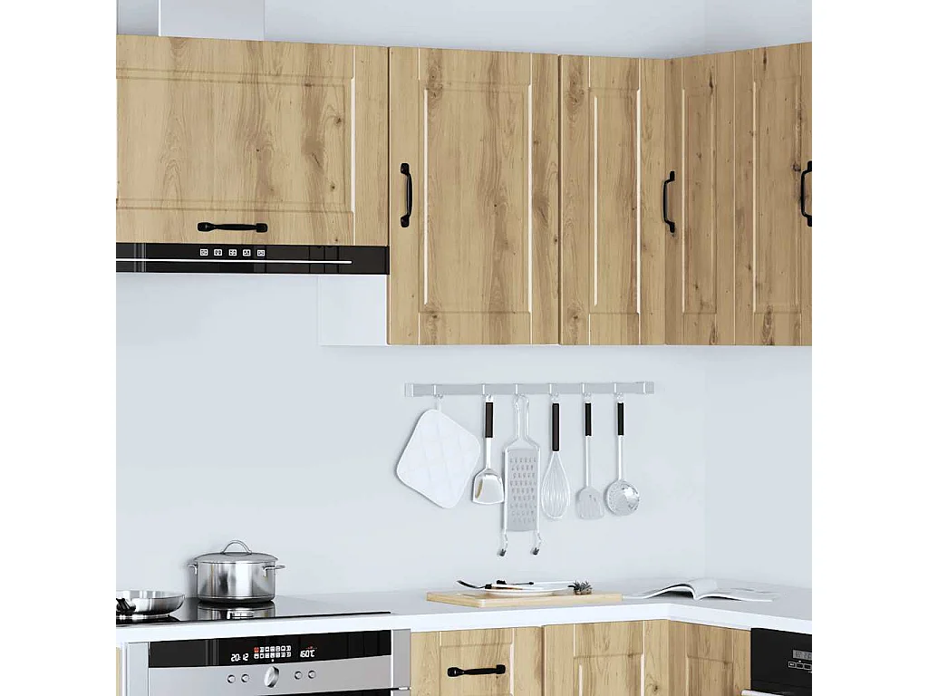 Mobile da cucina Porto in rovere, realizzato artigianalmente in legno ingegnerizzato