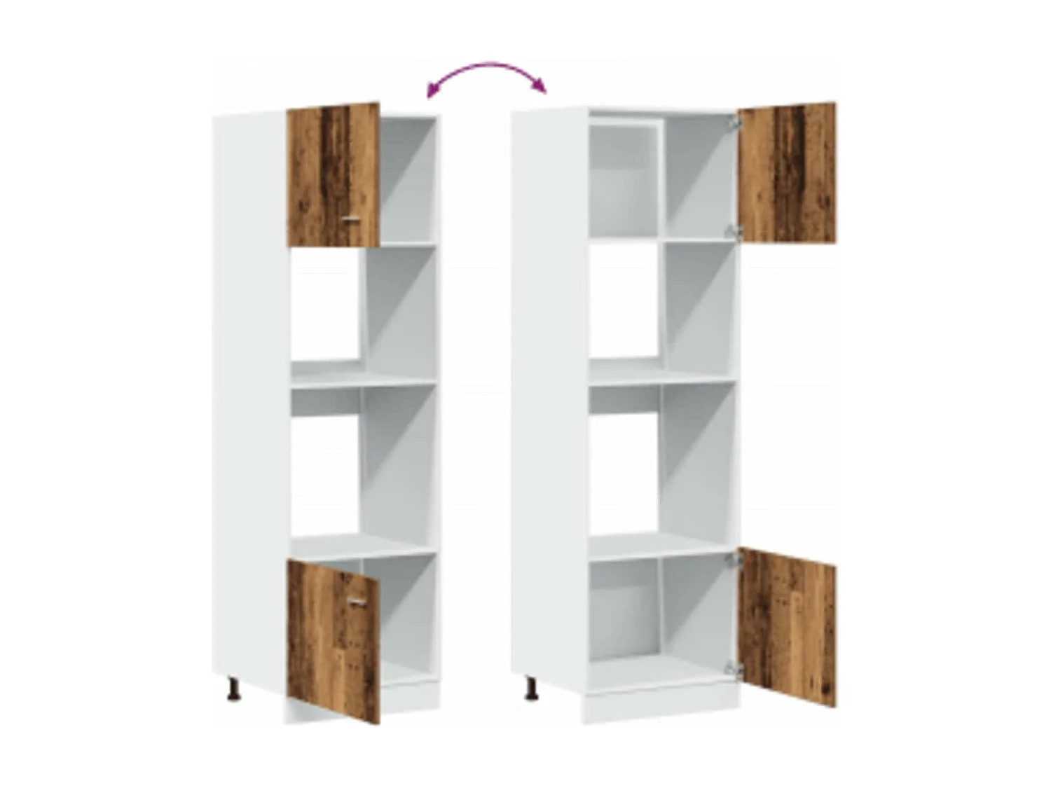 Armoire à micro-ondes vieux bois 60x57x207 cm bois d'ingénierie