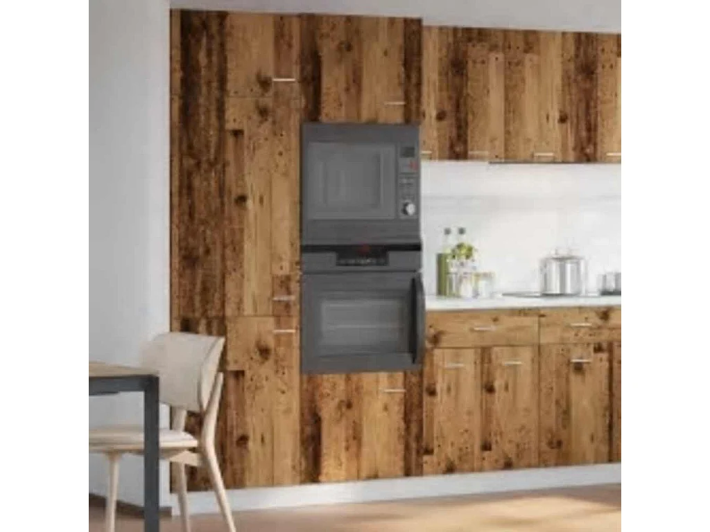 Armoire à micro-ondes vieux bois 60x57x207 cm bois d'ingénierie