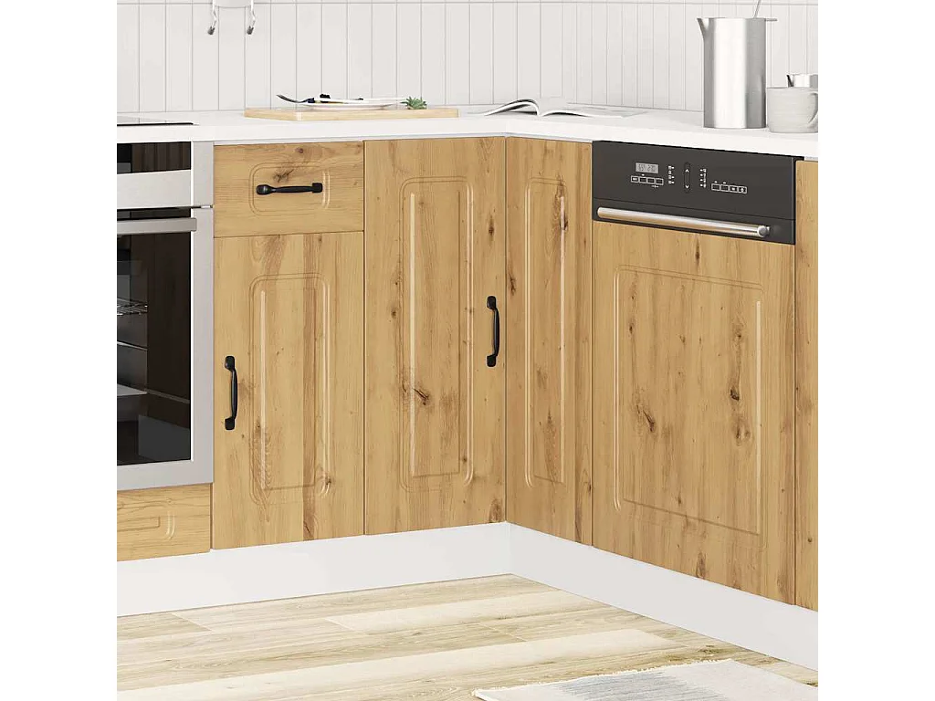 Armoire d'angle de cuisine Kalmar chêne artisanal