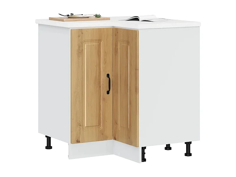 Mobile angolare da cucina Kalmar in rovere artigianale