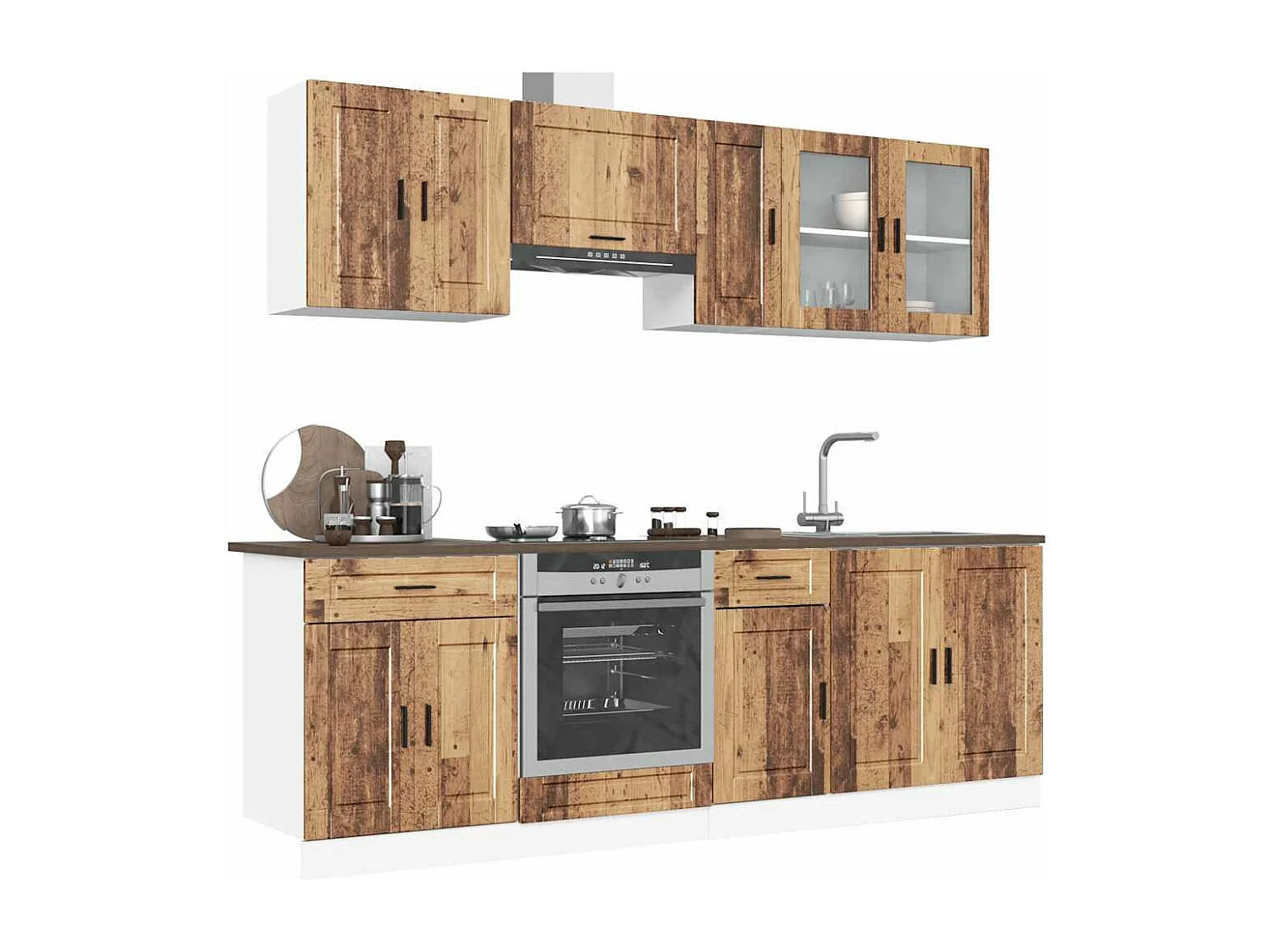 Kalmar 8 pezzi set di mobili da cucina in legno ingegnerizzato