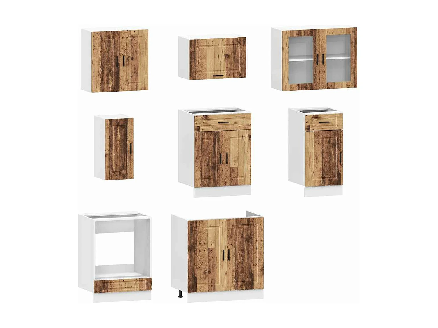 Kalmar 8 pezzi set di mobili da cucina in legno ingegnerizzato