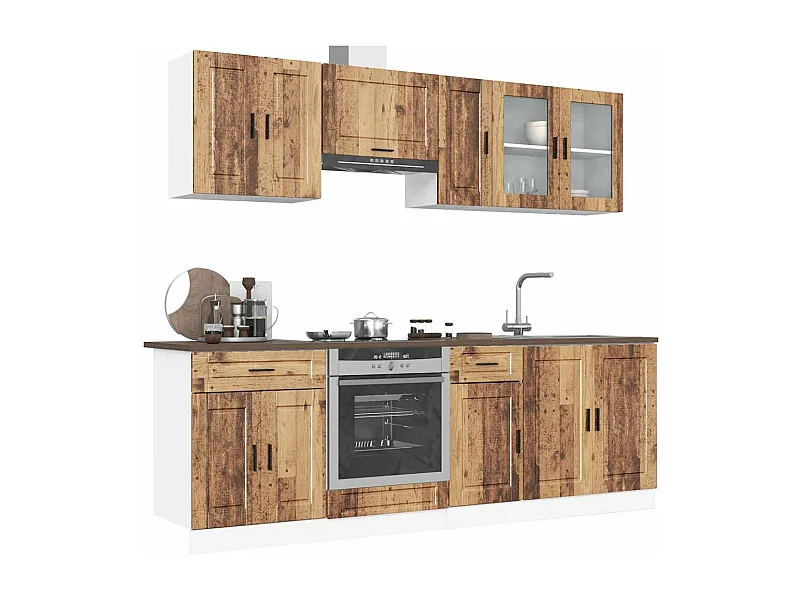 Kalmar 8 pezzi set di mobili da cucina in legno ingegnerizzato