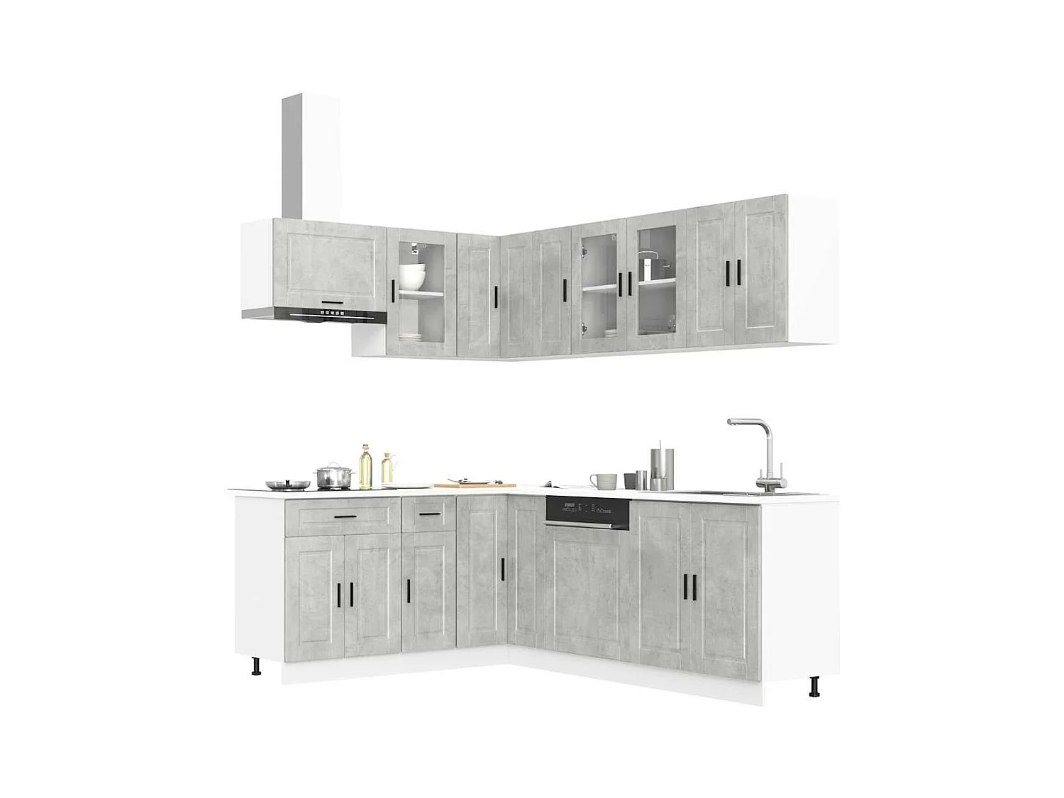 Ensemble d'armoires de cuisine 11 pcs Porto bois d'ingénierie