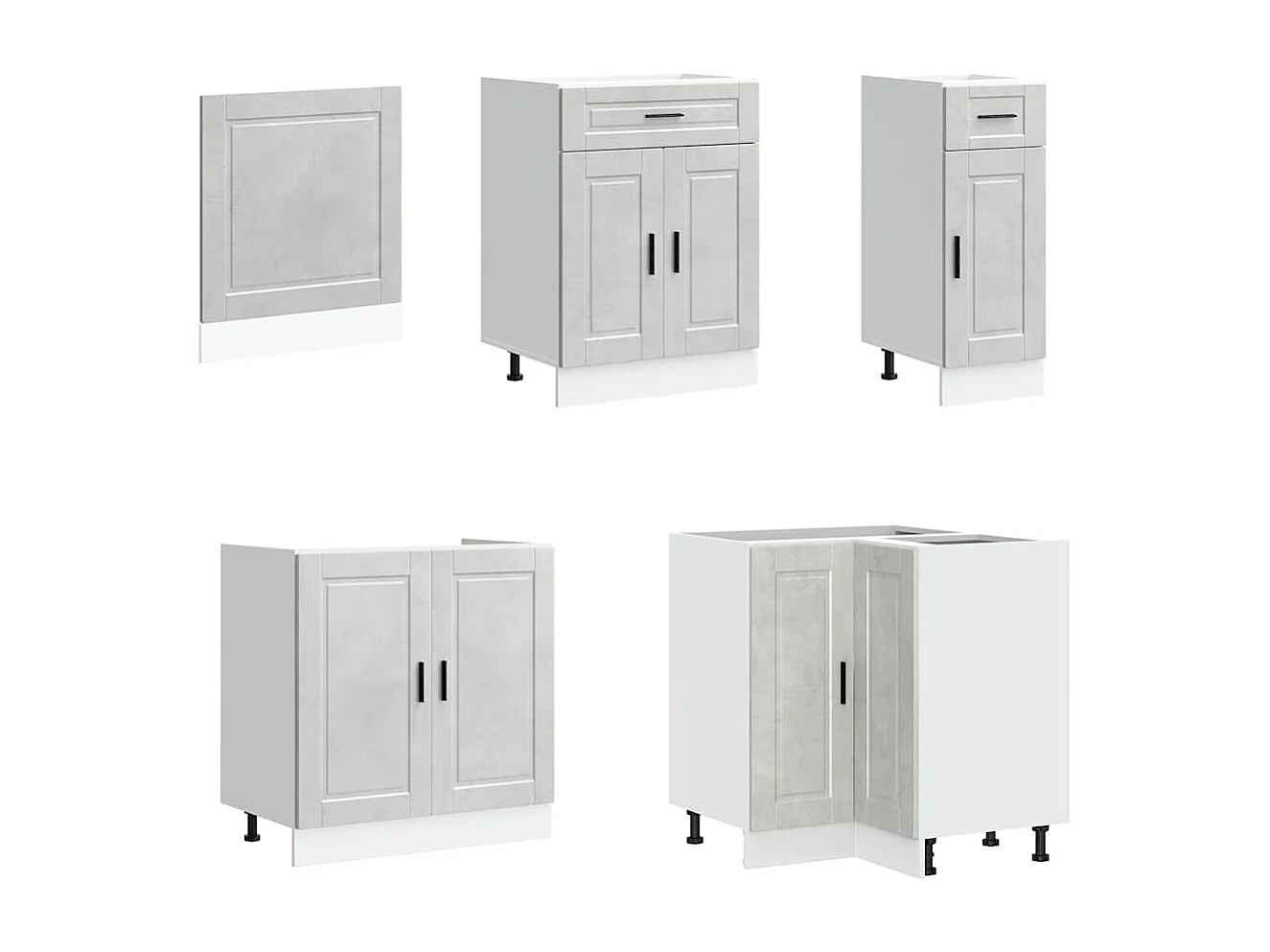 Conjunto de armários de cozinha de madeira projetada Porto 11 peças