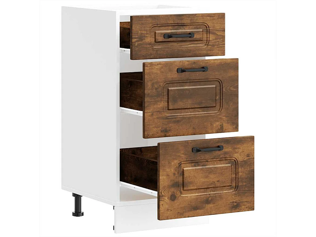 Armoire de cuisine Kalmar chêne fumé bois d'ingénierie