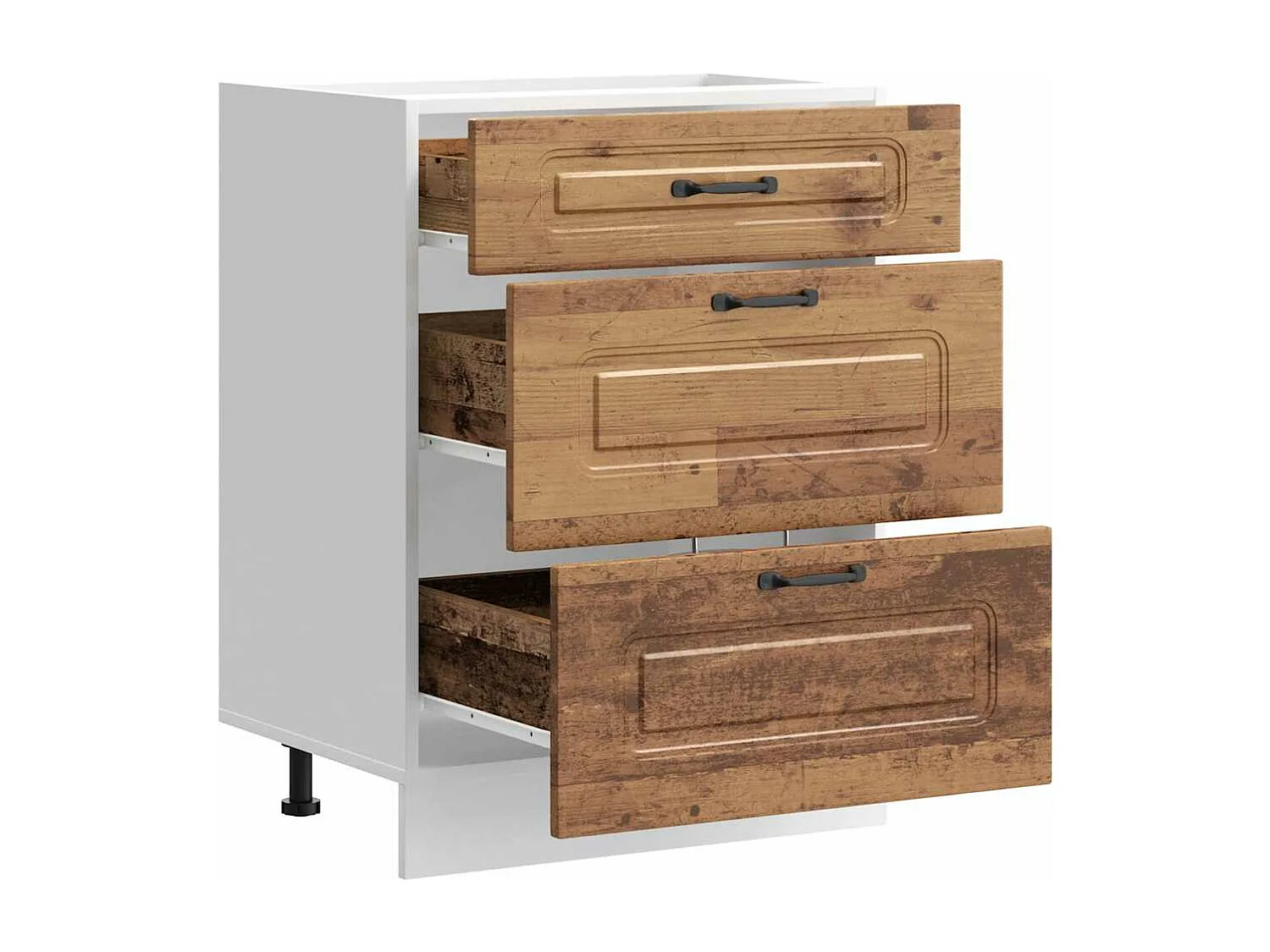 Armoire de cuisine Kalmar vieux bois bois d'ingénierie