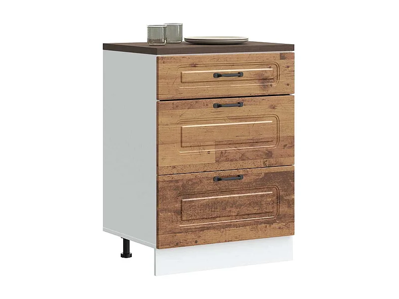 Mobile da cucina Kalmar in legno vecchio, legno ingegnerizzato