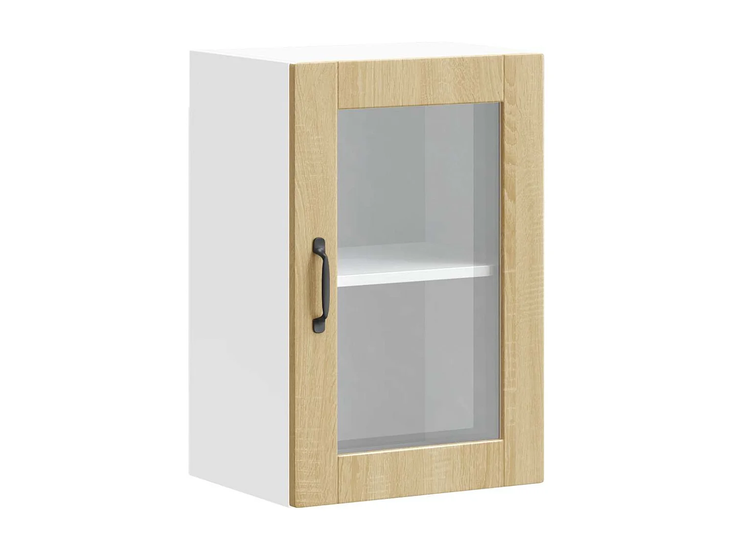 Porto Küchenwandschrank aus Sonoma-Eiche und Glastür