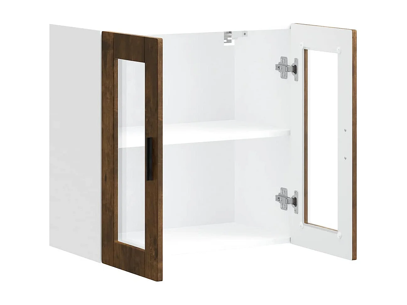 Armoire murale de cuisine avec porte en verre Porto chêne fumé