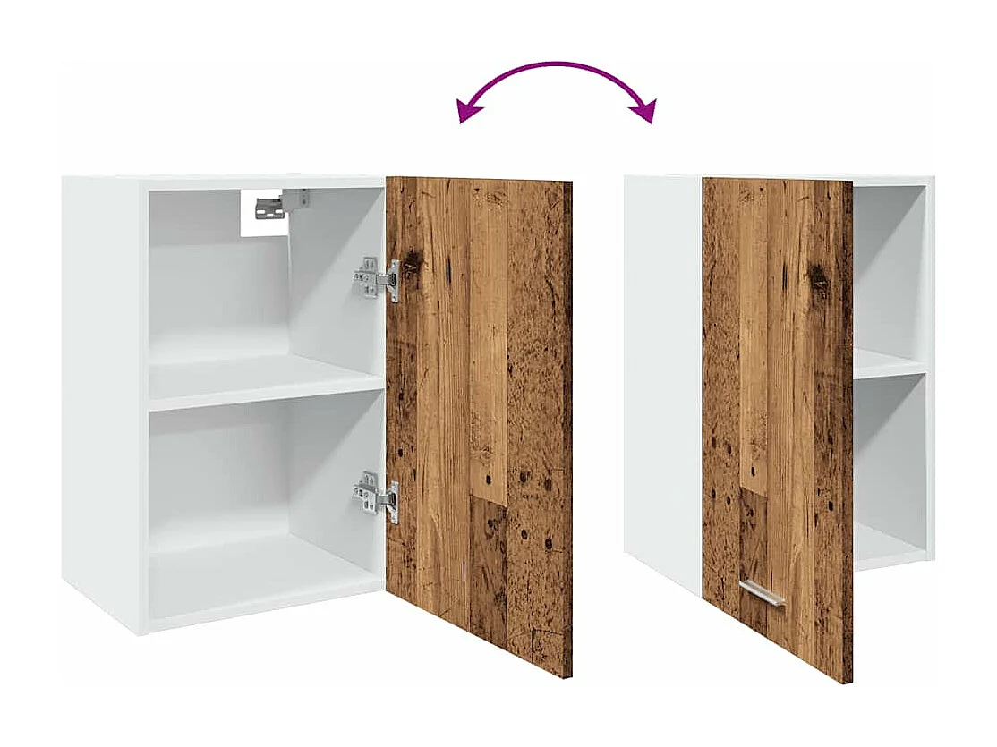 Armoire suspendue vieux bois 40x31x60 cm bois d'ingénierie