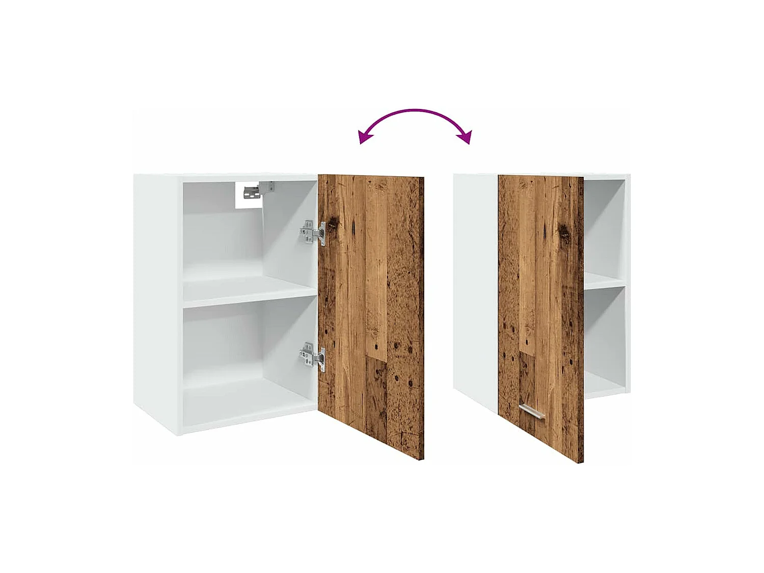 Armoire suspendue vieux bois 40x31x60 cm bois d'ingénierie