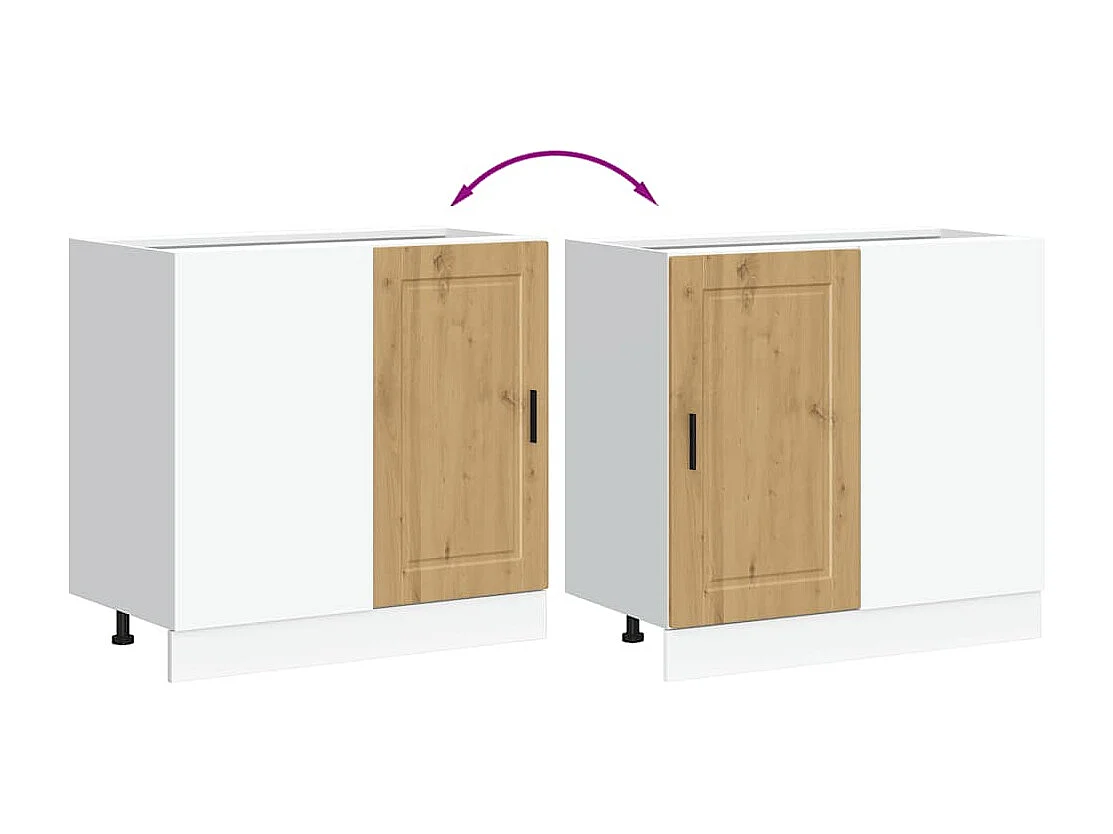 Mueble de cocina Porto fabricado artesanalmente en madera de roble