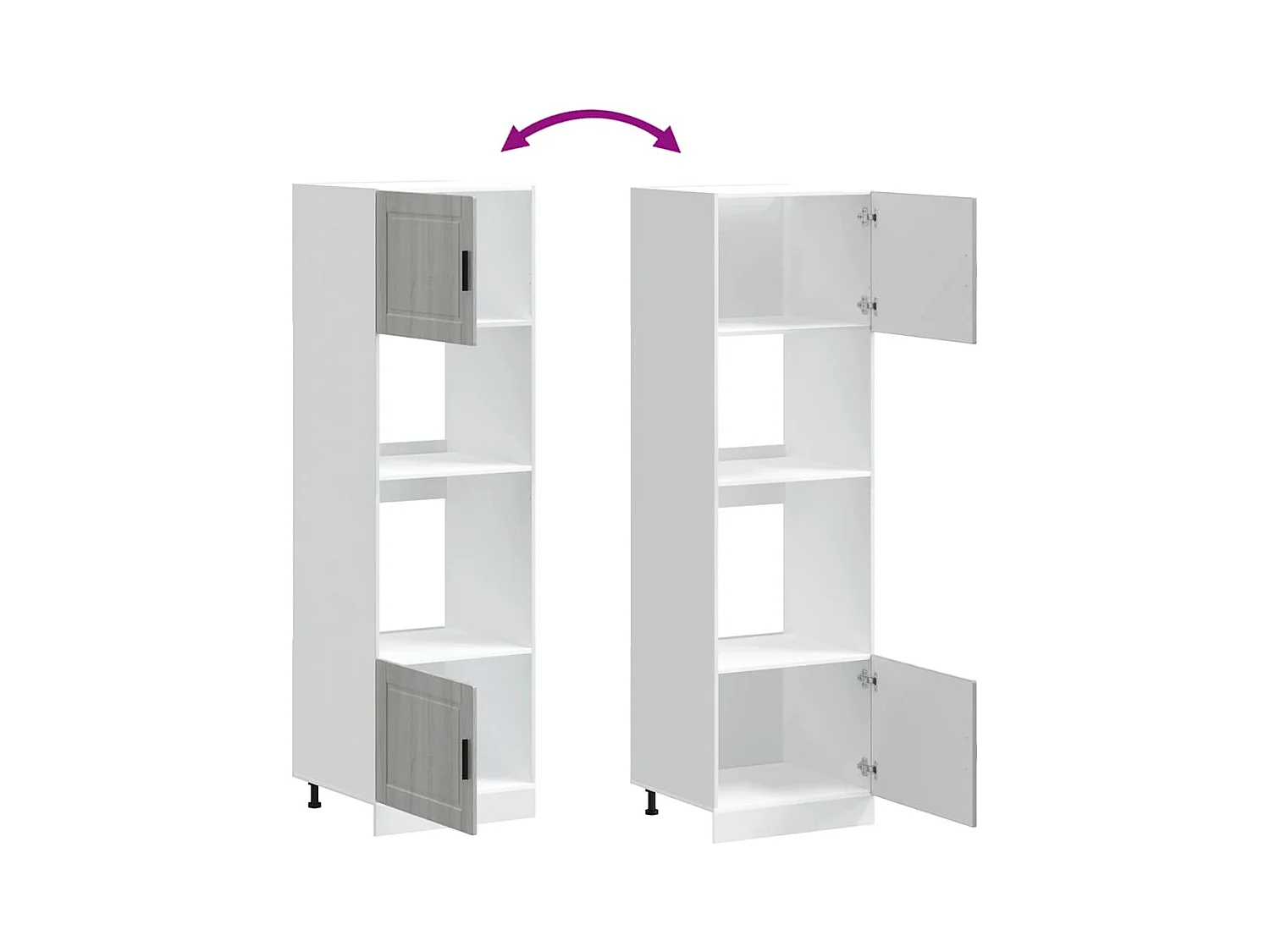 Armoires de four 2 pcs Porto sonoma gris bois d'ingénierie