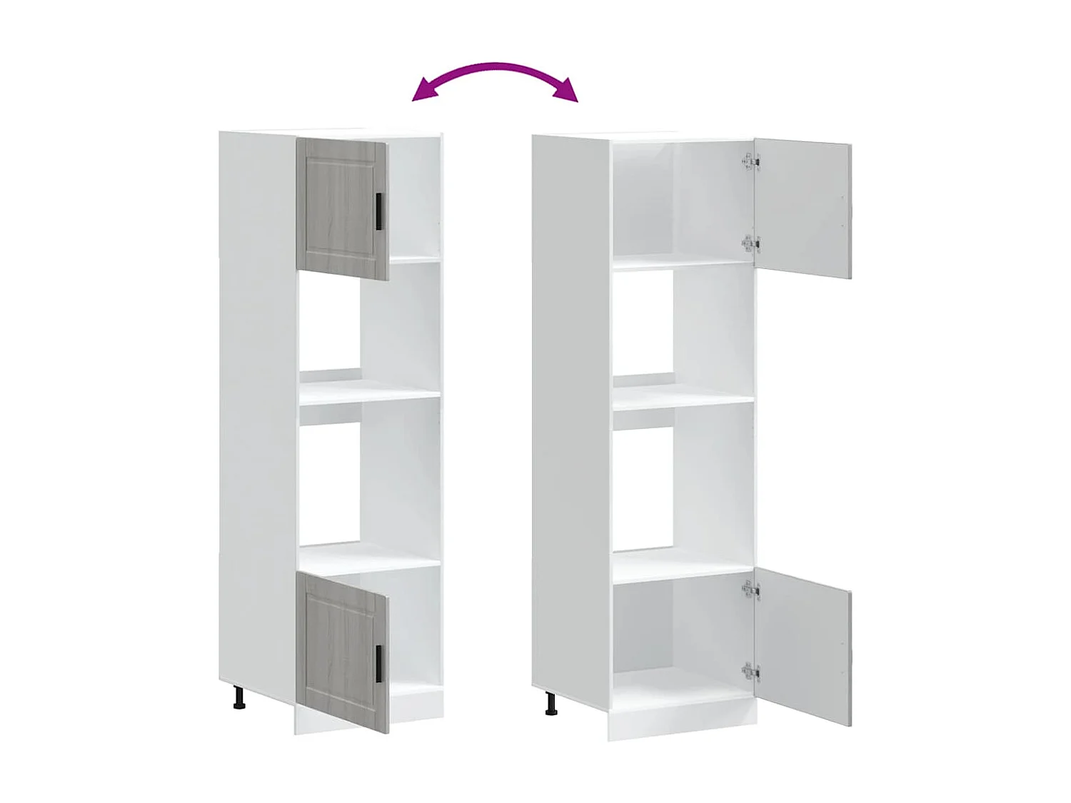 Armoires de four 2 pcs Porto sonoma gris bois d'ingénierie