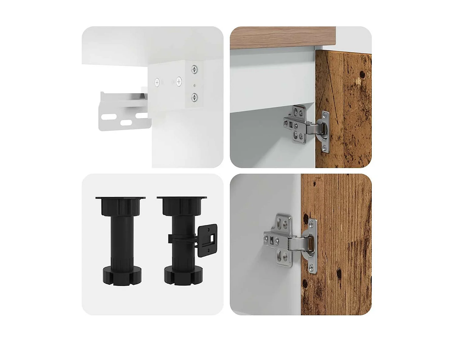 Juego de 11 muebles de cocina de madera antigua