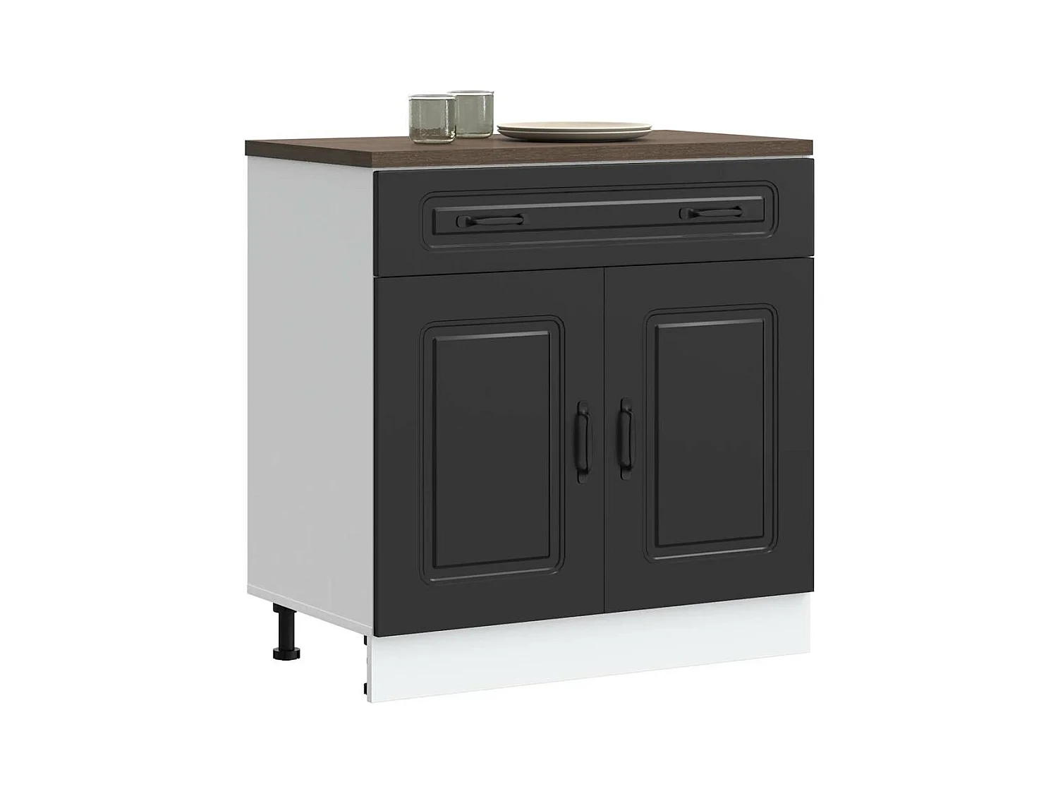 Mobile da cucina in legno ingegnerizzato nero Kalmar