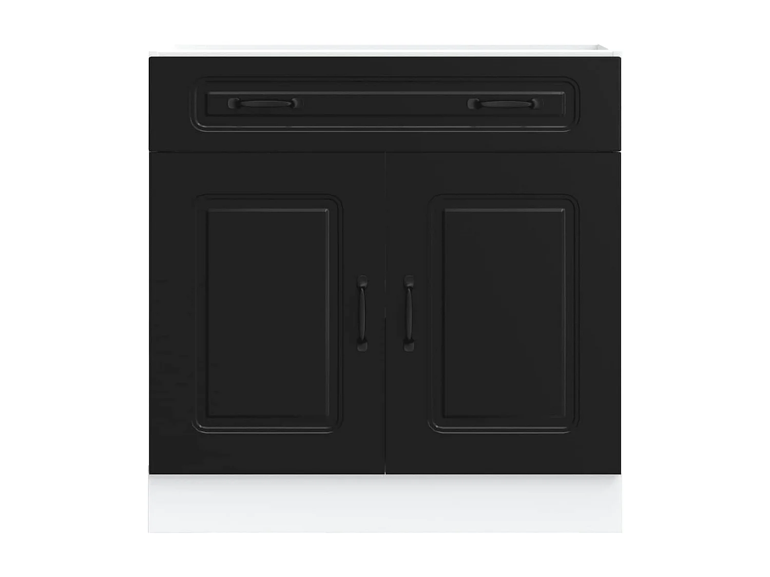 Armoire de cuisine Kalmar noir bois d'ingénierie