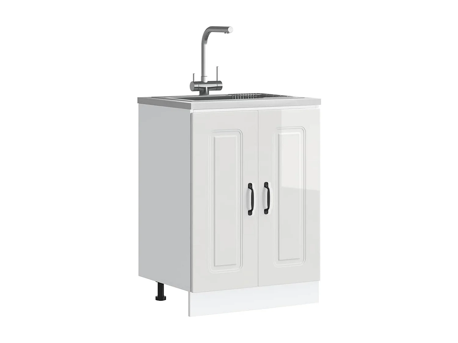 Mueble bajo lavabo Kalmar en color blanco brillo 60x46x81,5 cm