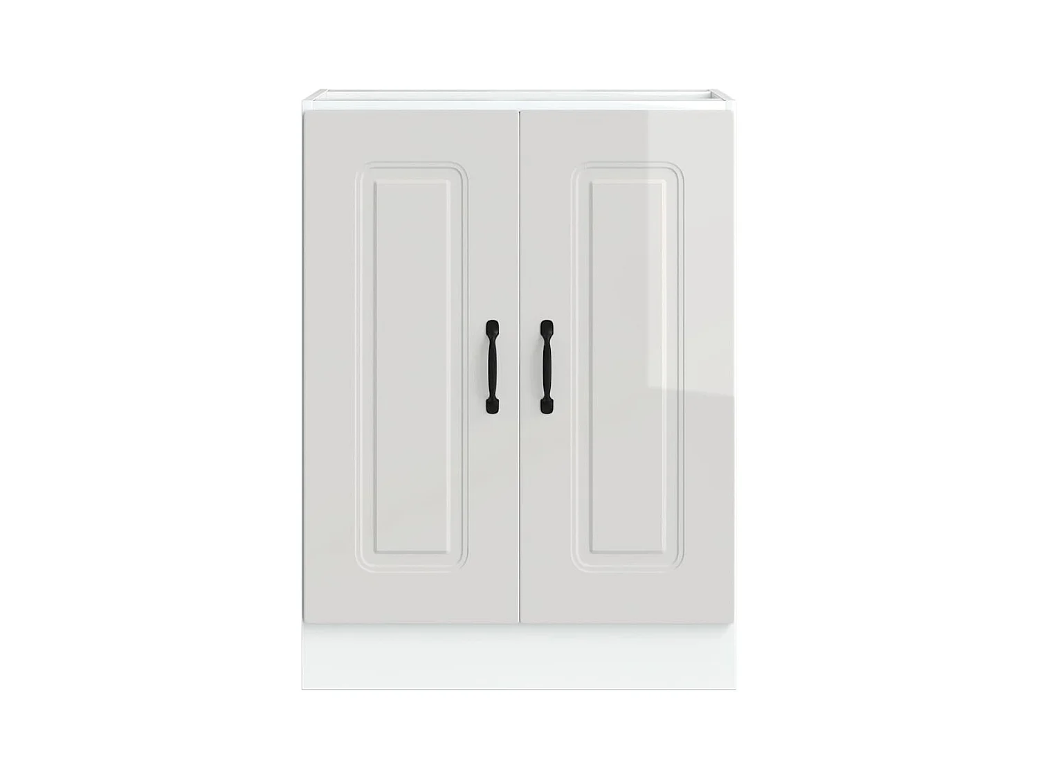 Meuble bas pour évier Kalmar blanc brillant 60x46x81,5 cm