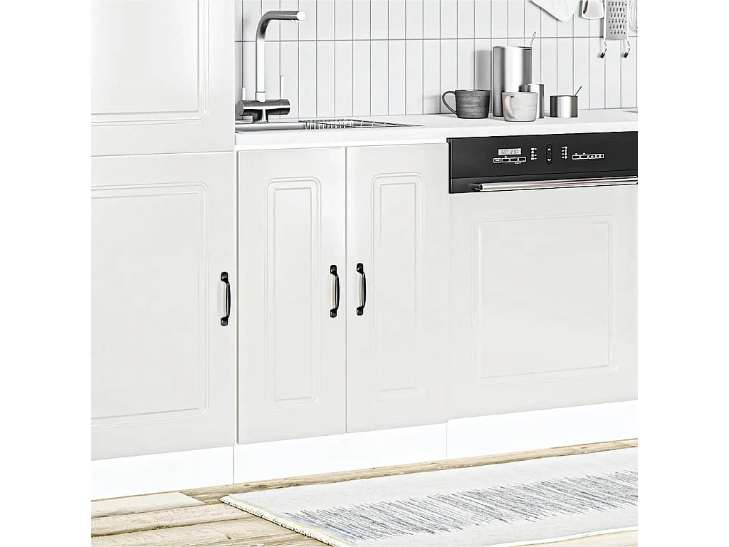 Meuble bas pour évier Kalmar blanc brillant 60x46x81,5 cm