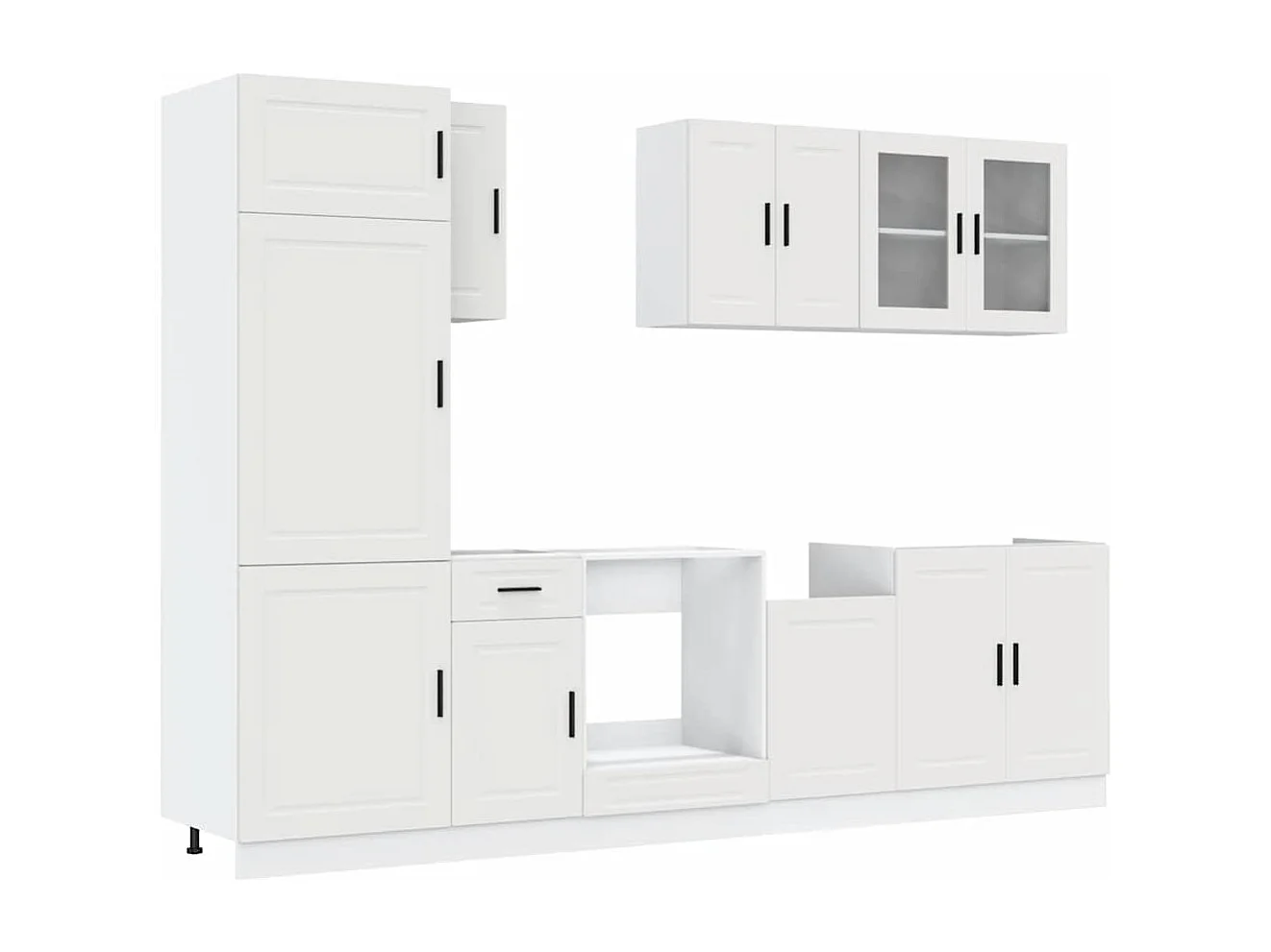 Juego de gabinetes de cocina Kalmar de 8 piezas de madera de ingeniería blanca