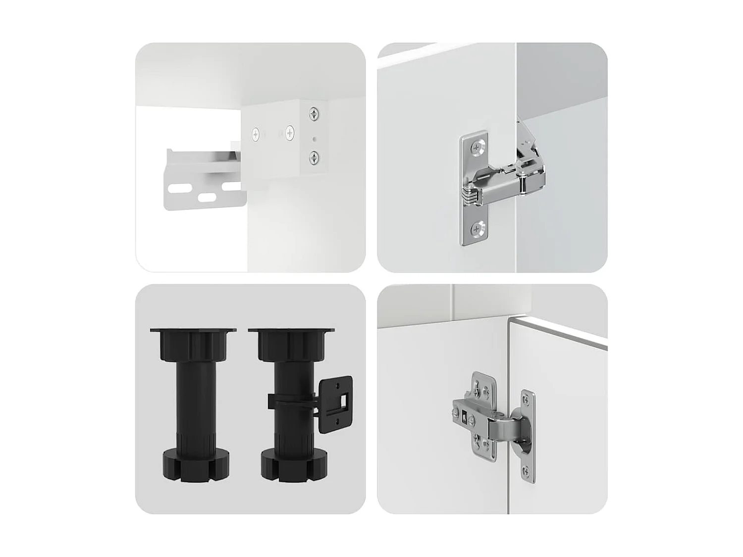 Kalmar 8 pezzi set di mobili da cucina in legno ingegnerizzato bianco