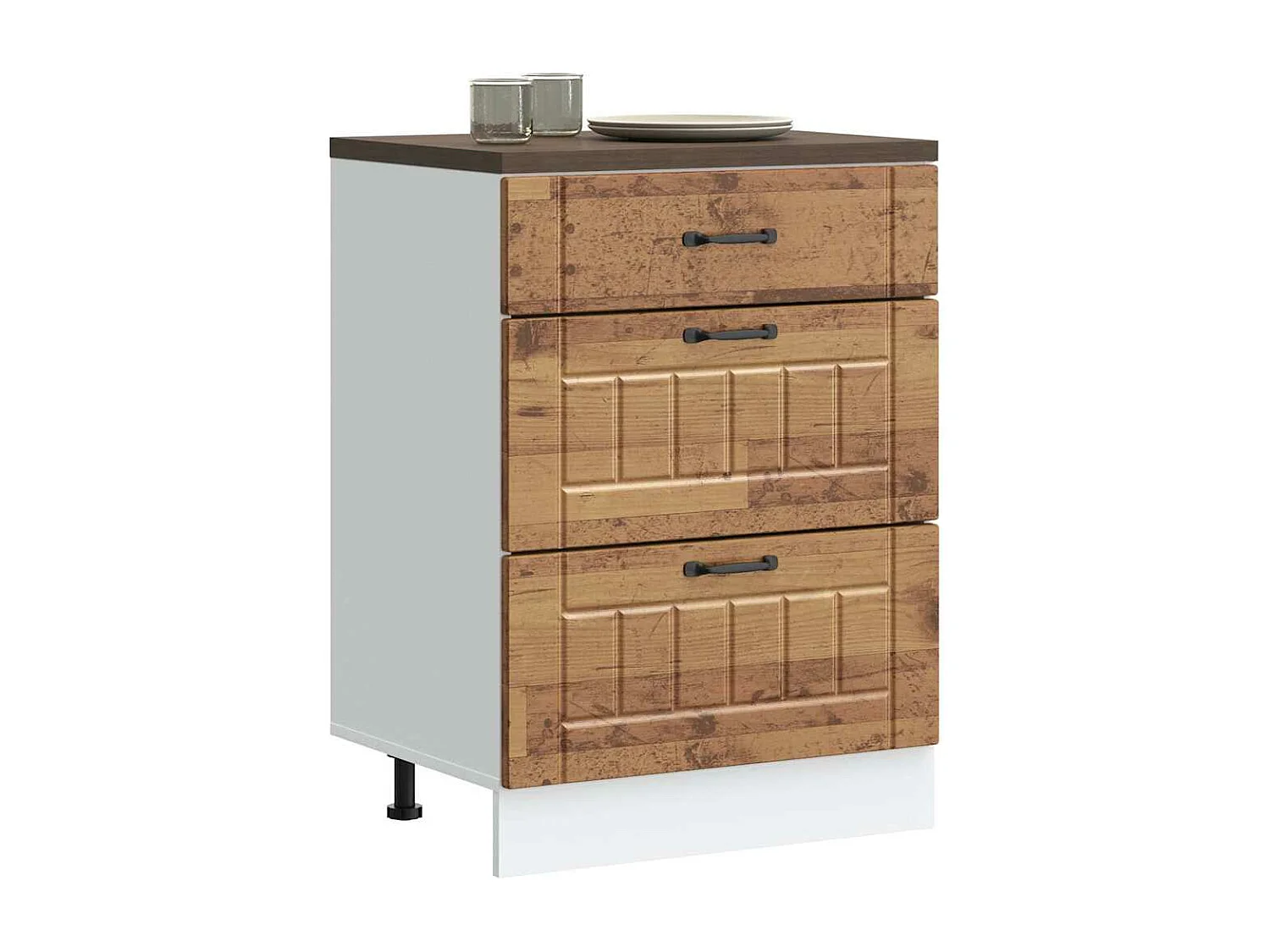 Armoire de cuisine Lucca vieux bois bois ingénierie