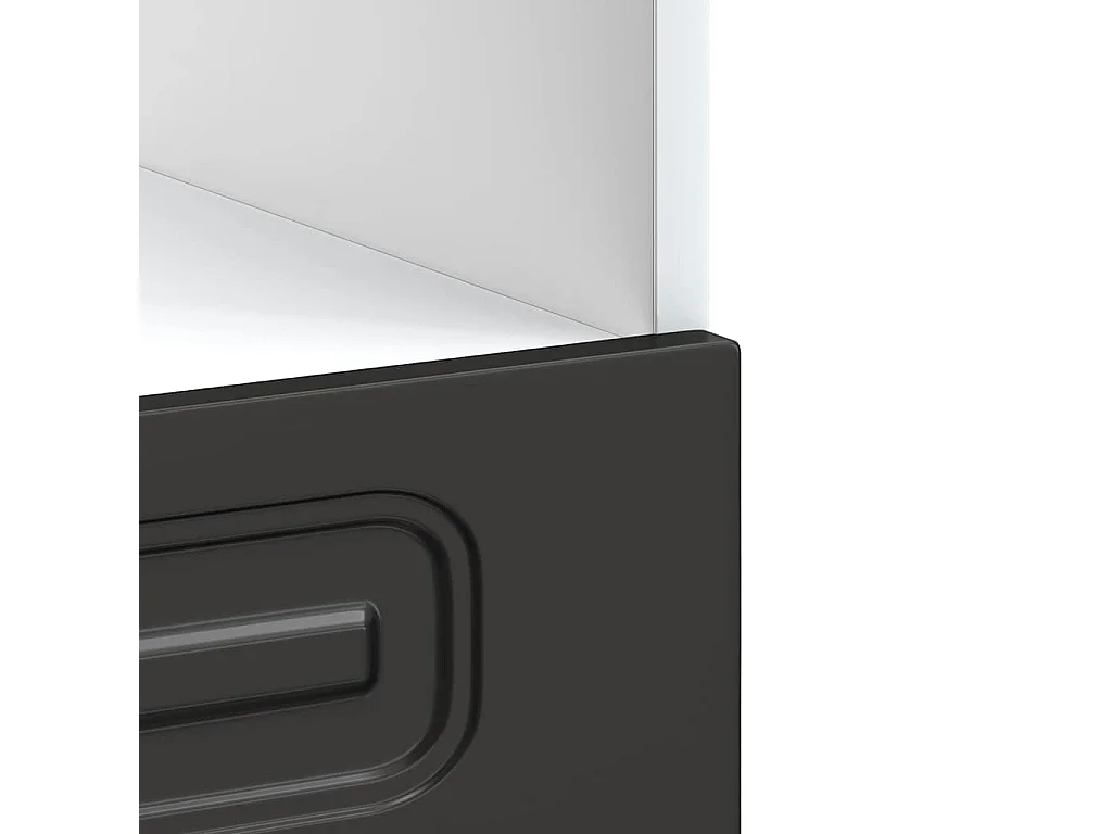 Armoire à four Kalmar noir bois d'ingénierie