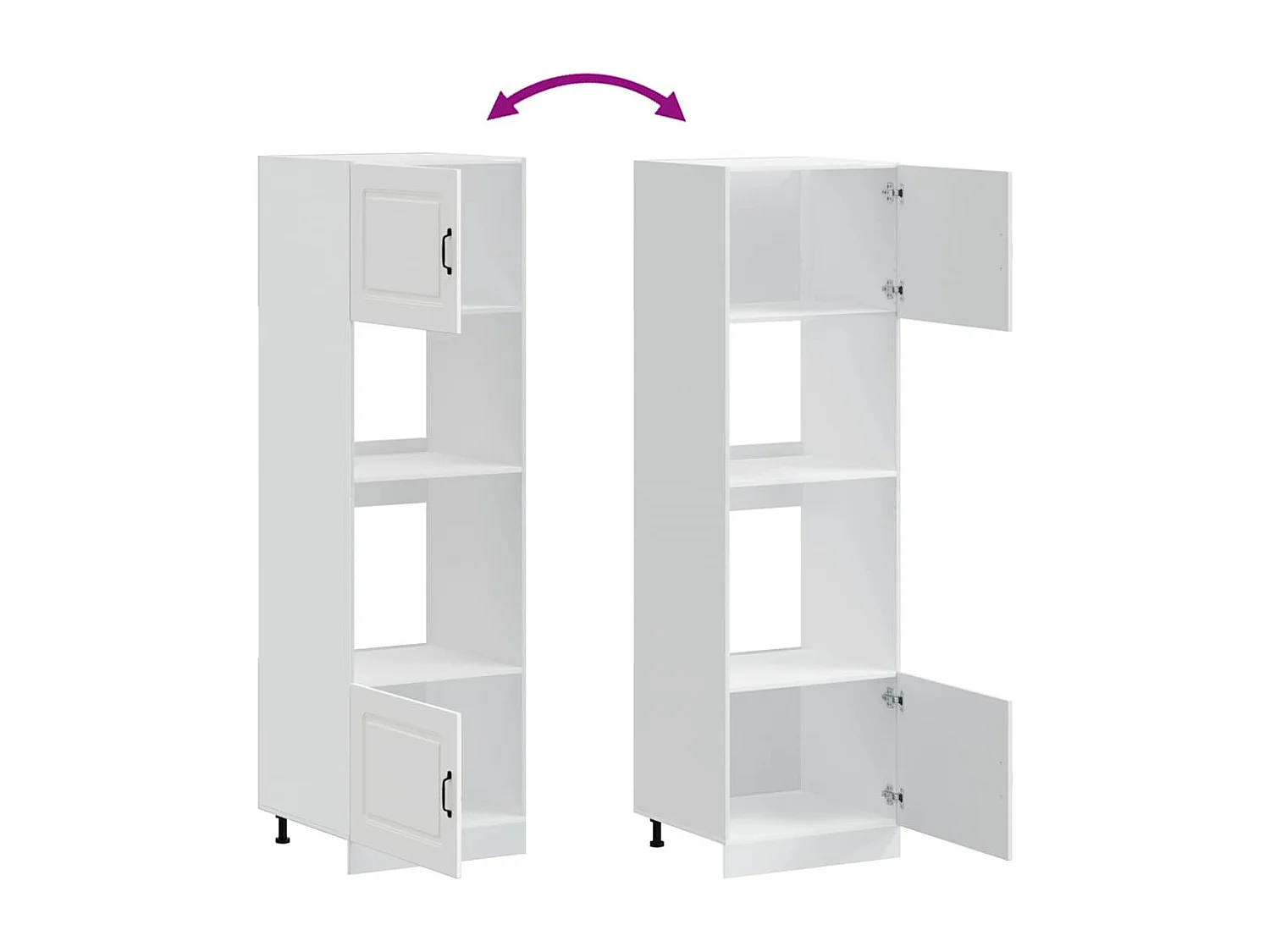 Armoires de four 2 pcs Lucca blanc bois d'ingénierie
