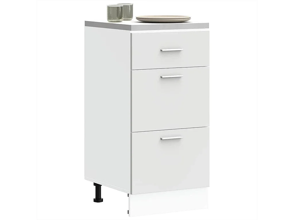 Weißer Unterschrank 40x46x81,5 cm Holzwerkstoff