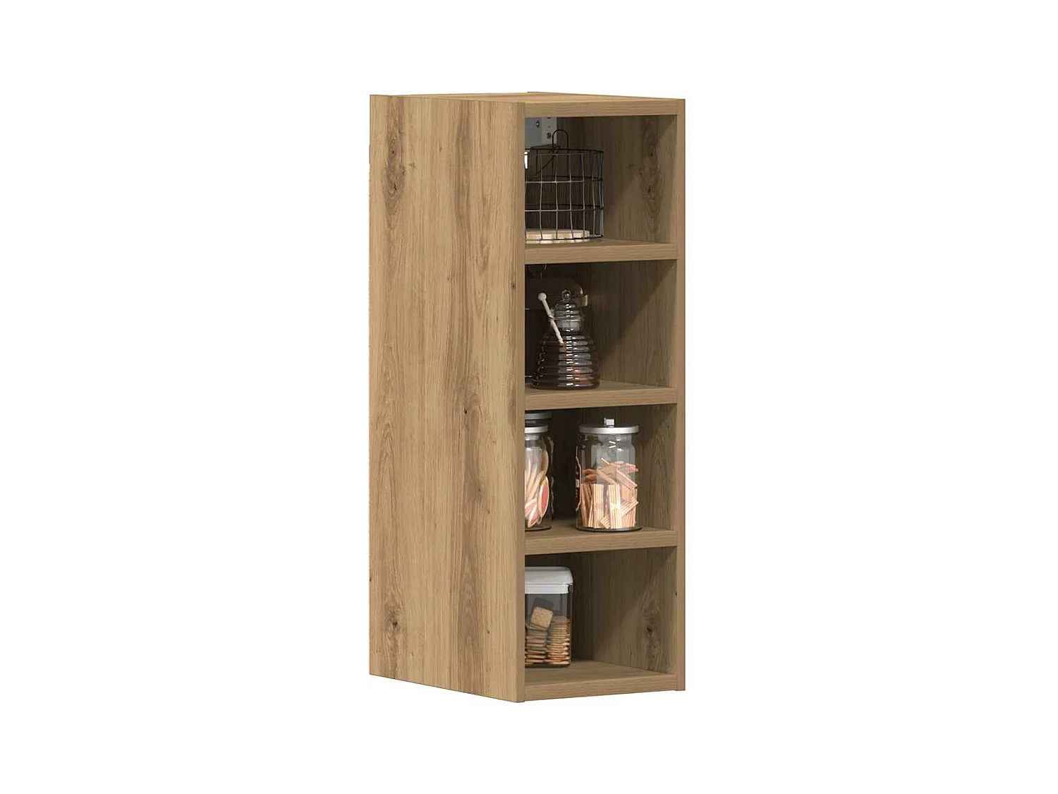Mobiletto pensile in rovere artigianale 20x29,5x60 cm in legno ingegnerizzato