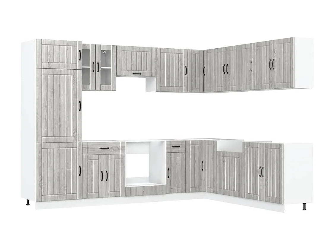 Conjunto de armários de cozinha Lucca de 14 peças em madeira projetada