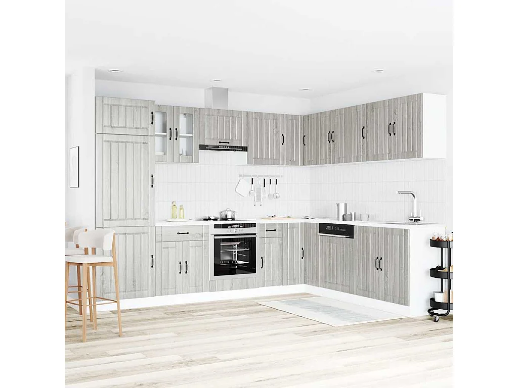 Conjunto de armários de cozinha Lucca de 14 peças em madeira projetada