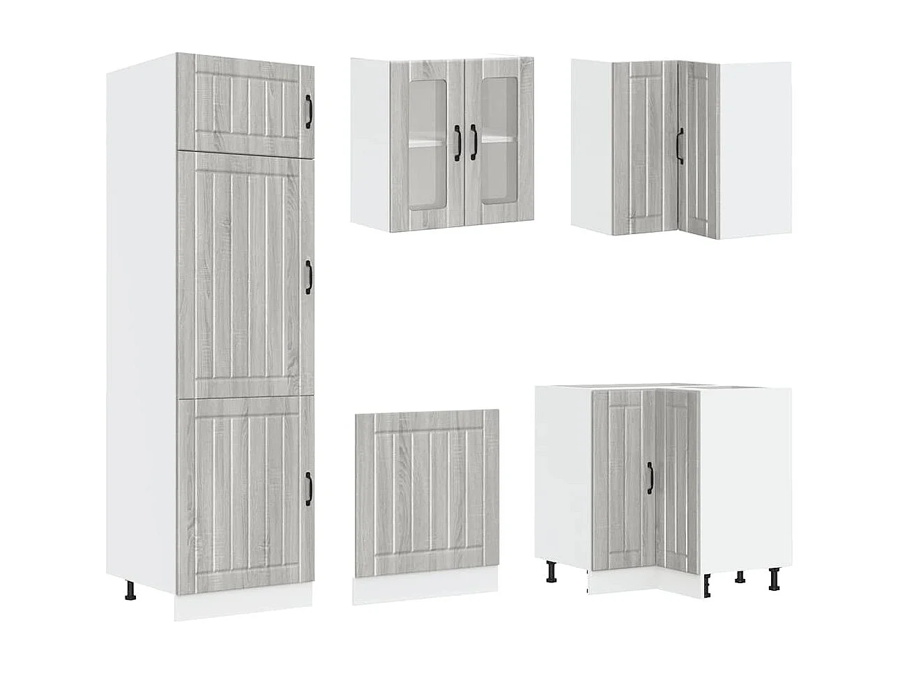 Conjunto de armários de cozinha Lucca de 14 peças em madeira projetada