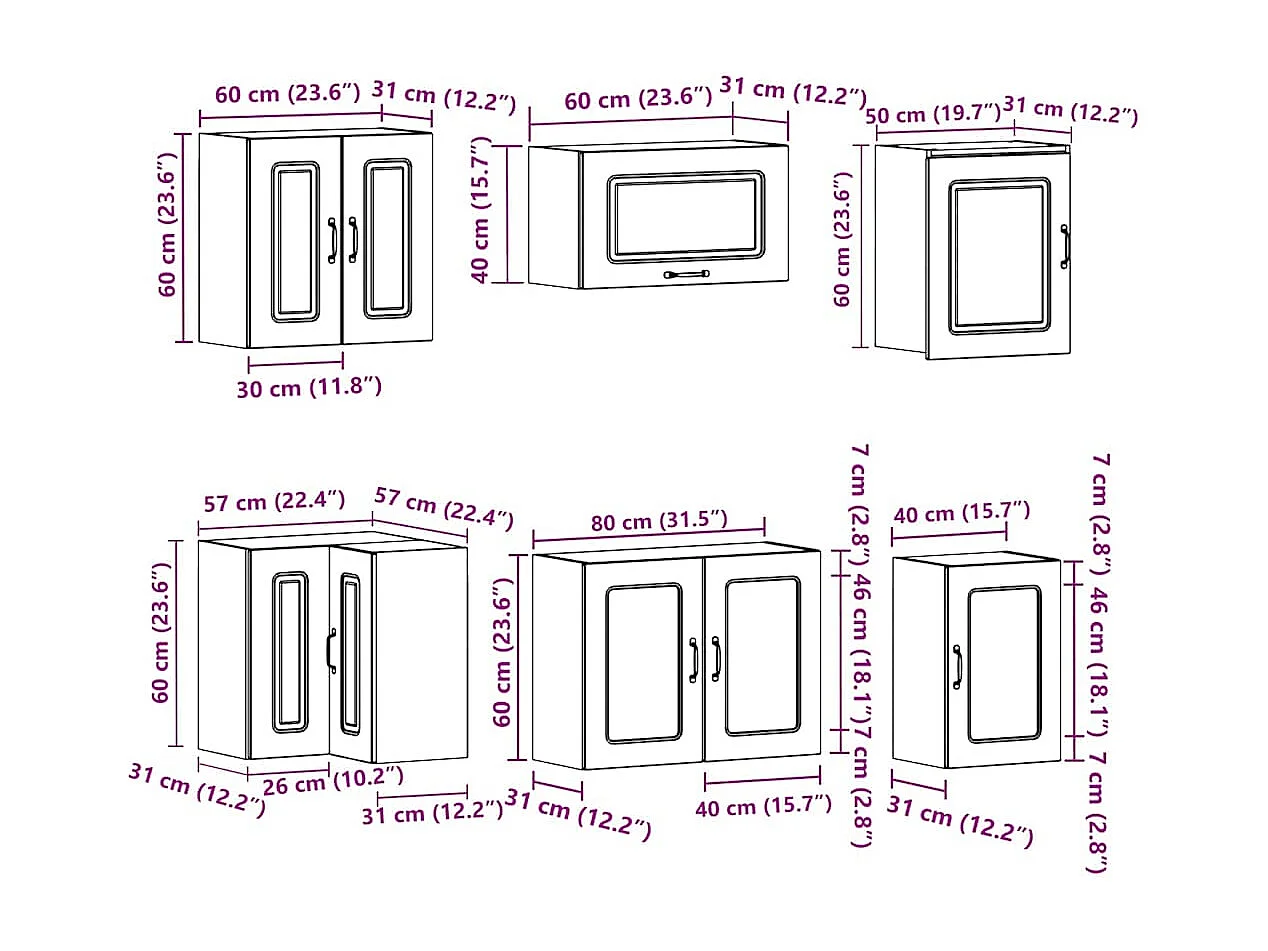 Ensemble d'armoires de cuisine 11 pcs Kalmar bois d'ingénierie
