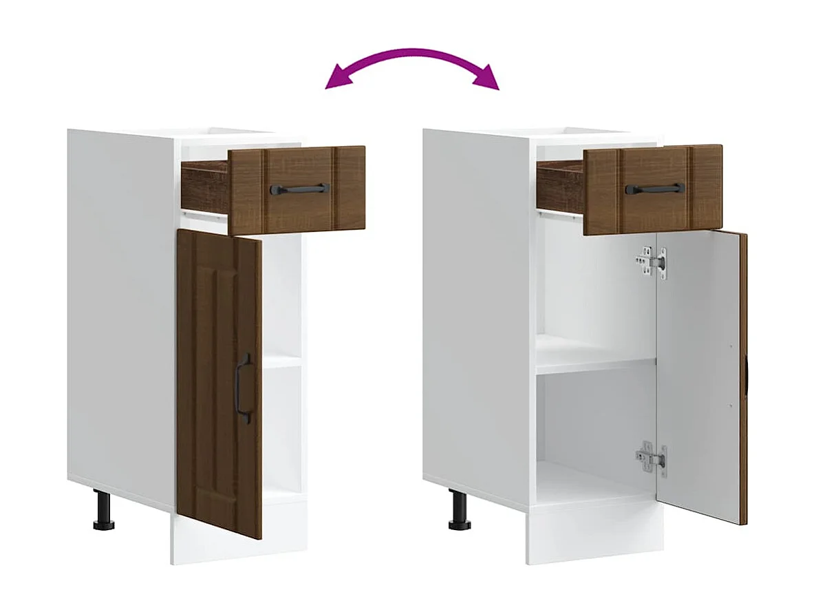 Mobile da cucina Lucca in rovere marrone, legno ingegnerizzato