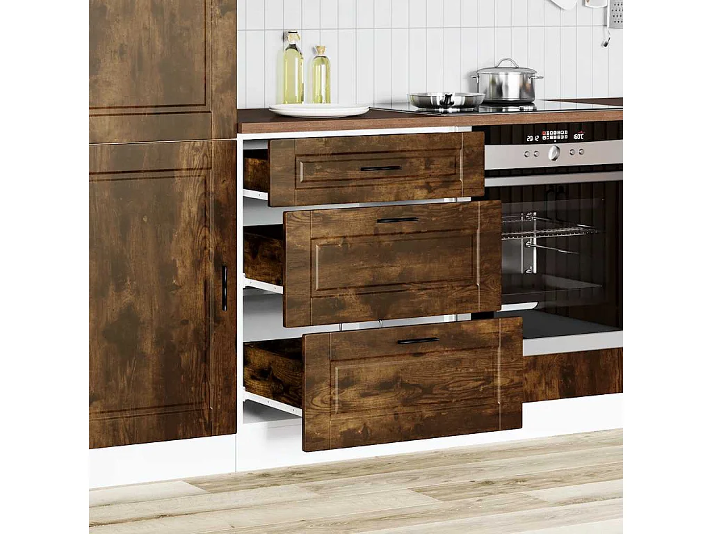 Armoire de cuisine Porto chêne fumé bois d'ingénierie