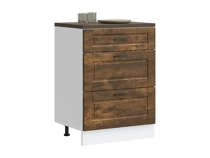 Mobile cucina Porto in rovere affumicato, legno ingegnerizzato