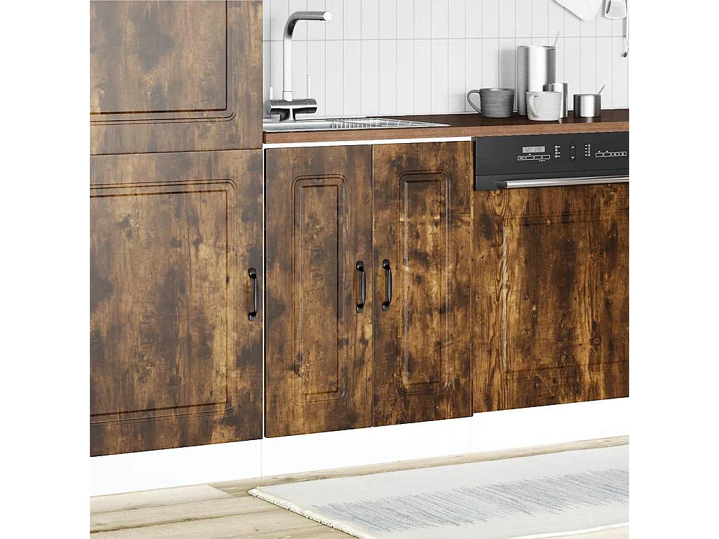 Meuble bas pour évier Kalmar chêne fumé bois d'ingénierie