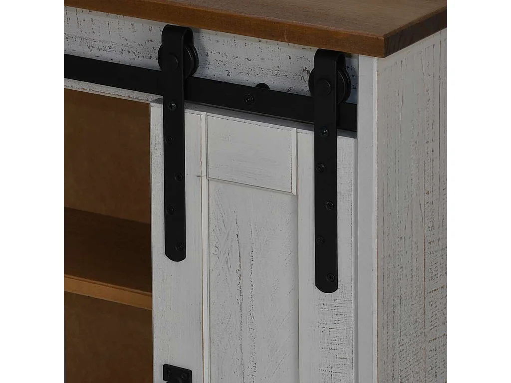 Armoire suspendue HALDEN 2 portes coulissantes blanc pin