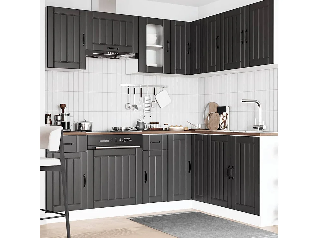 Set di mobili da cucina in legno ingegnerizzato Kalmar da 11 pezzi