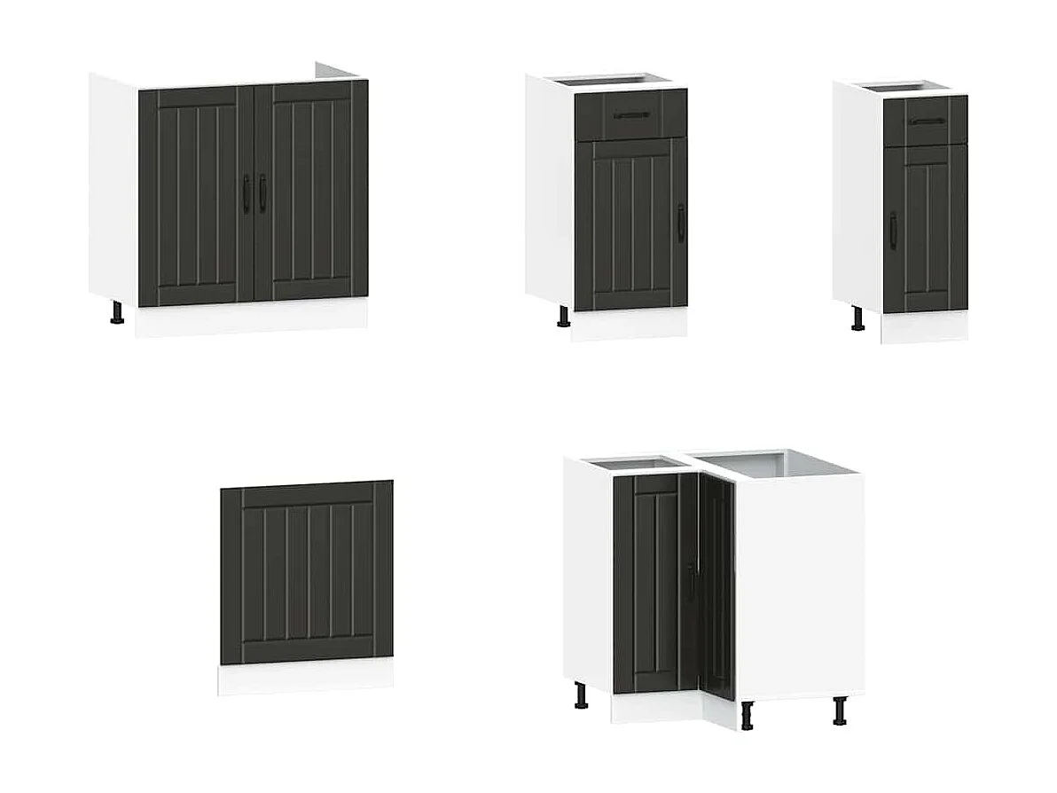 Set di mobili da cucina in legno ingegnerizzato Kalmar da 11 pezzi