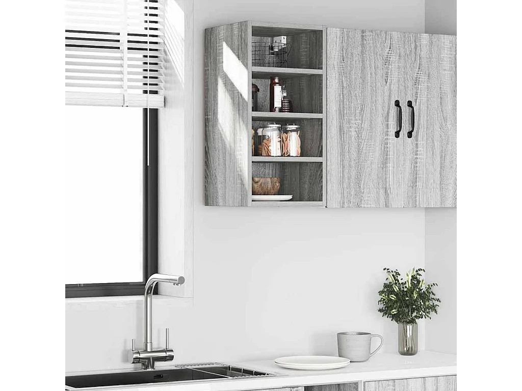 Sonoma grijs hangkast 30x29,5x60 cm bewerkt hout