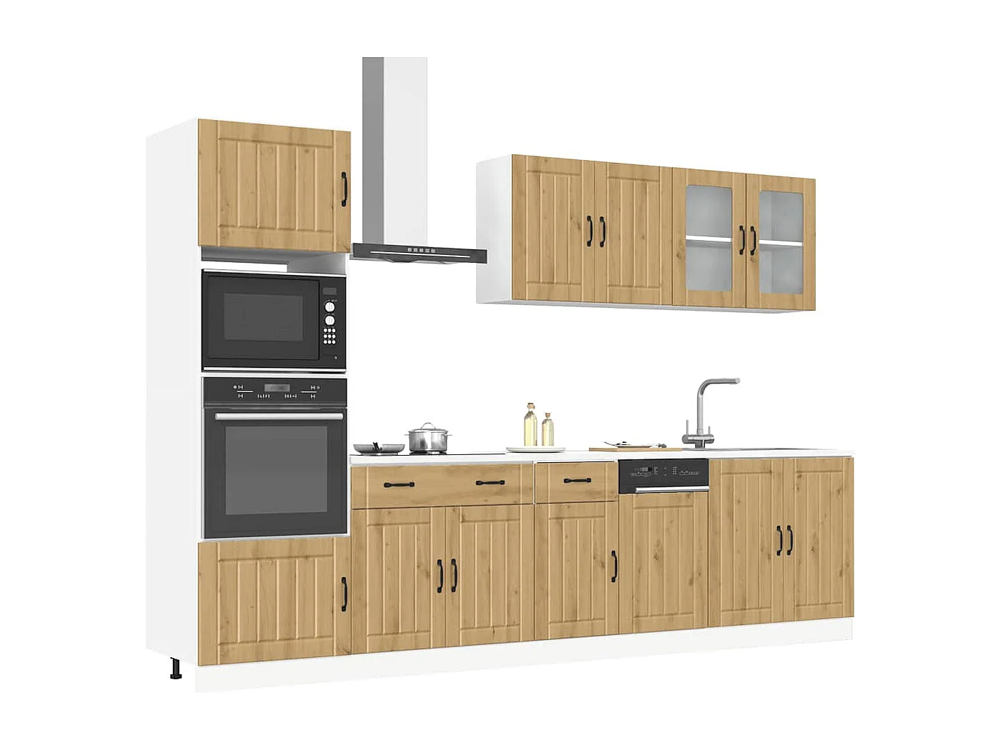 Kalmar 7 pezzi set di mobili da cucina in legno ingegnerizzato