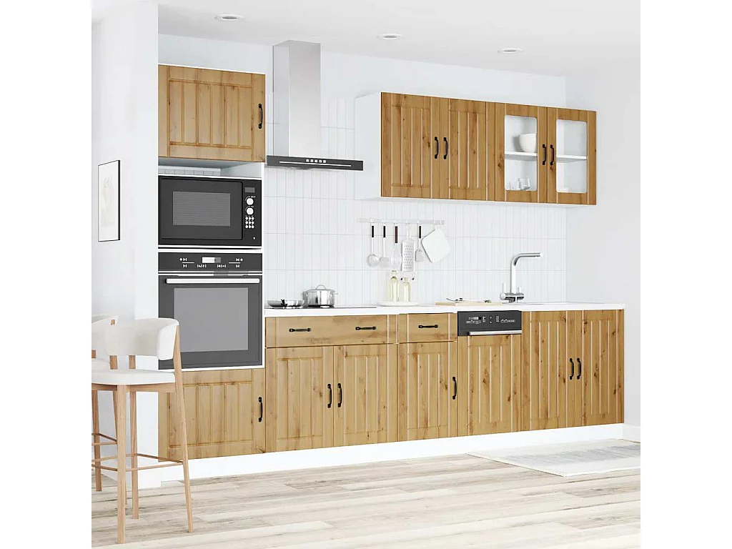 Kalmar 7 pezzi set di mobili da cucina in legno ingegnerizzato