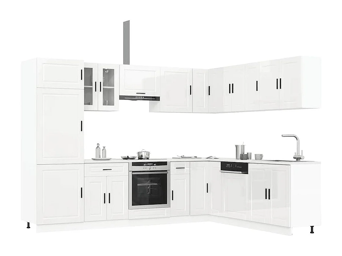 Ensemble d'armoires de cuisine 14 pcs Porto bois d'ingénierie